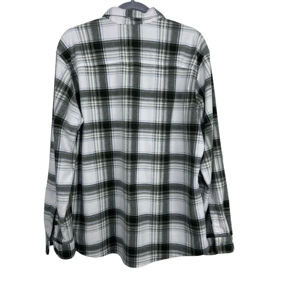 Eddie Bauer Men's L Fleece‎ Plaid Shacket Outdoor Cabin Fleece Shirt Jacket